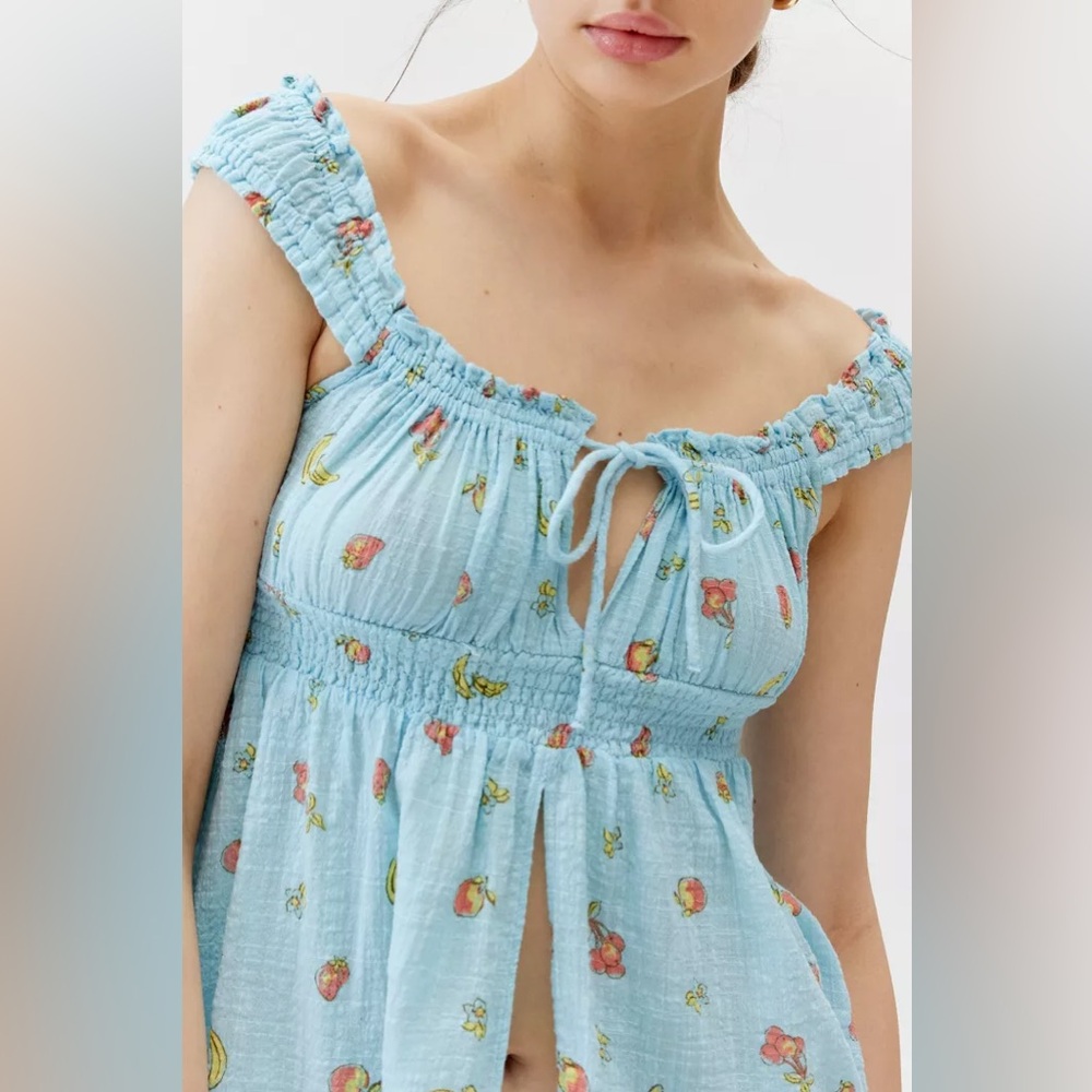 New UO Out From Under Lilly Babydoll Tank Top- Fruit Print